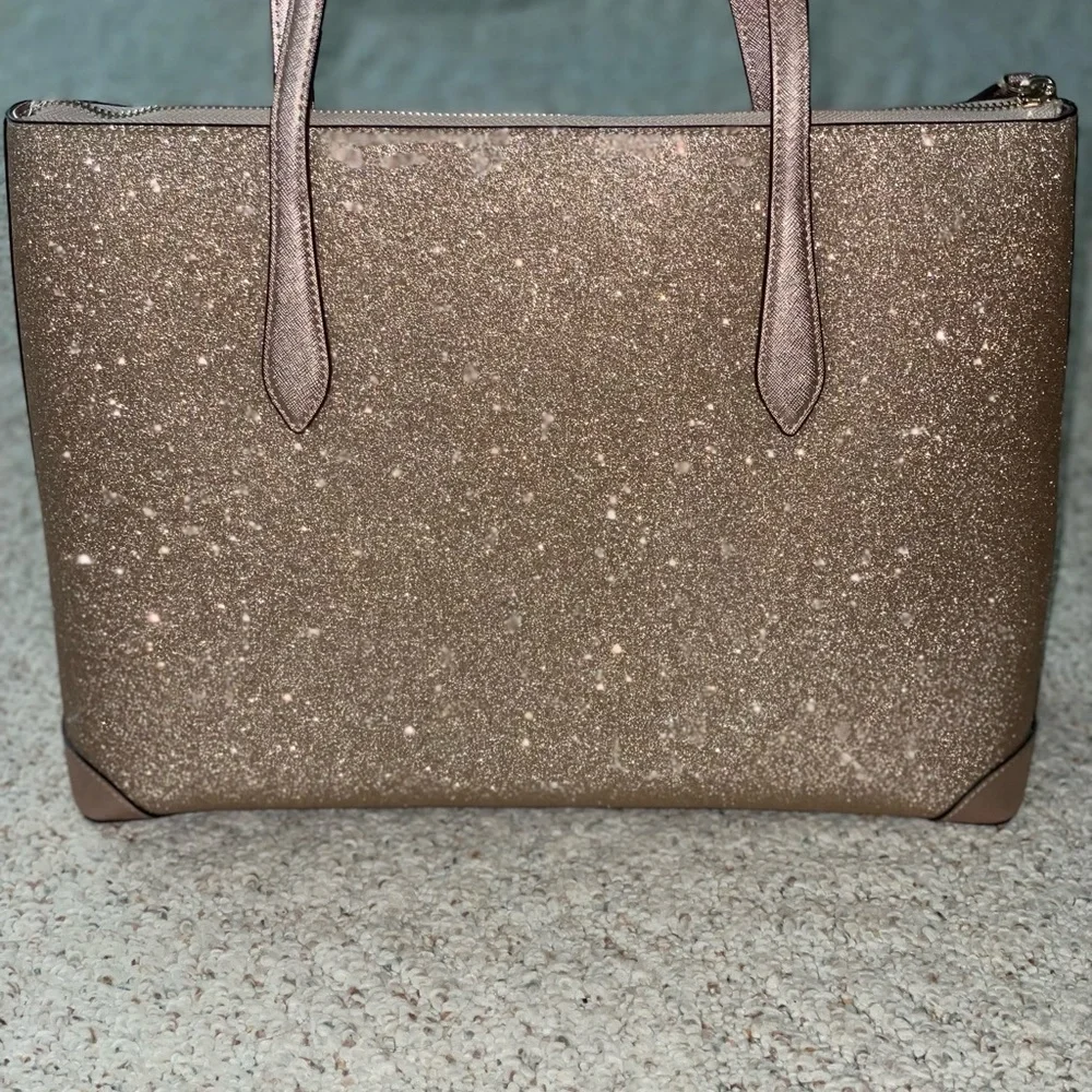Kate Spade Rose Gold Shimmering Tote Bag with Textured Finish - Picture 2 of 10